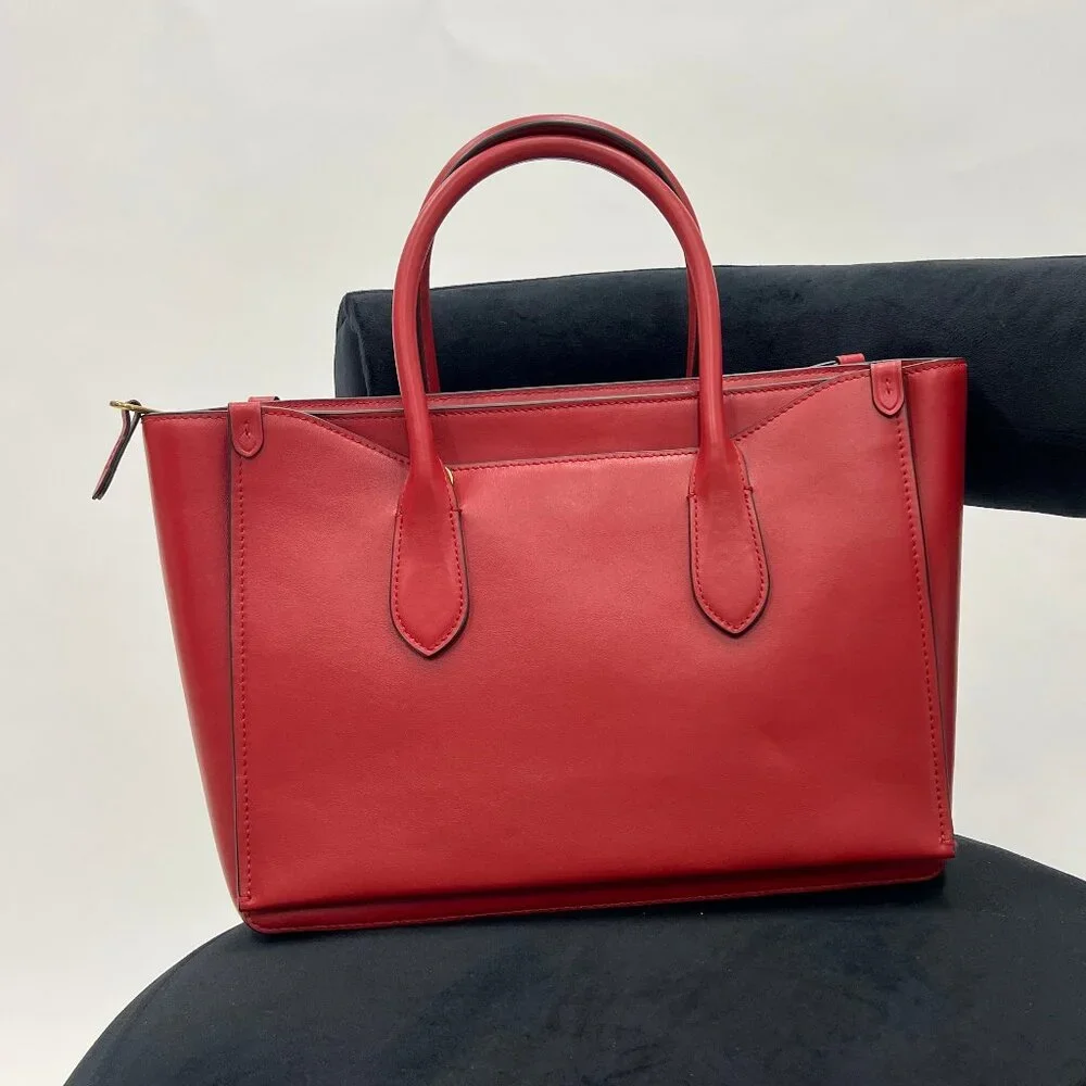 Polo Ralph Lauren Large Leather Sloane Satchel - Picture 2 of 4